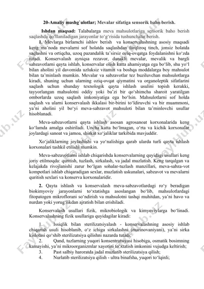 mevalar sifatiga sensorik baho berish — DOCX