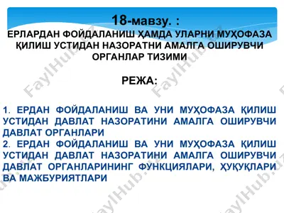 ерлардан фойдаланиш ҳамда уларни муҳофаза қилиш устидан назоратни амалга ўширувчи органлар тизими — PPT