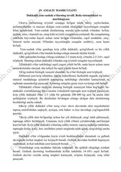 yem-xashak o'tlarning tavsifi — DOCX