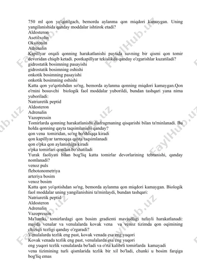 qonning harakatlanishi haqida ma'lumotlar — DOCX