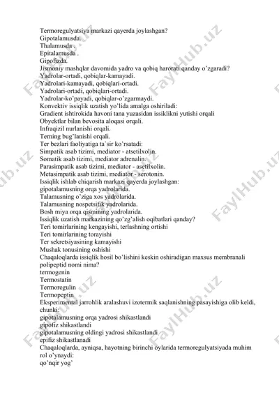 termoregulyatsiya — DOCX