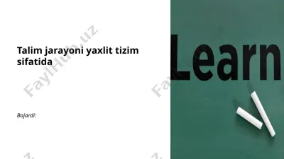 yaxlit ta'lim tizimi — PPTX