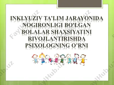 psixologik yordam bolalar va kattalar o'rtasidagi munosabatlarni yaxshilash — PPT