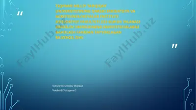 investitsiyadasturining mohiyati va axamiyati — PPTX