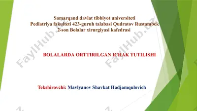bоlаlаr xirurgiyasi kafedrasi — PPTX