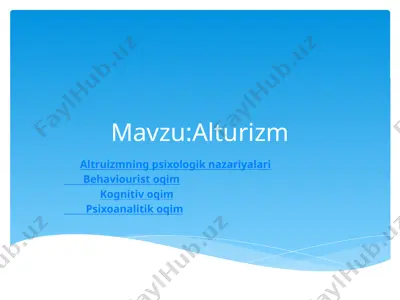 altruizmning psixologik nazariyalari — PPTX