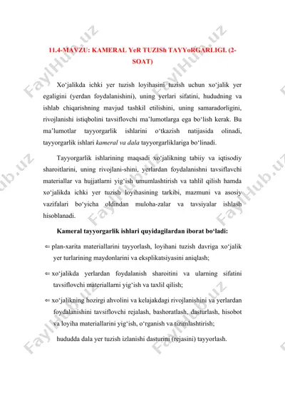 kameral yer tuzish tayyorgarligi — DOC