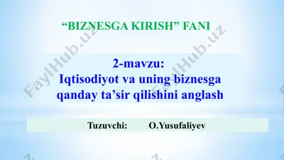 biznesga kirish — PPTX