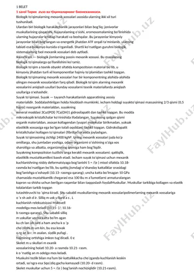 biologik to'qimalar — DOCX
