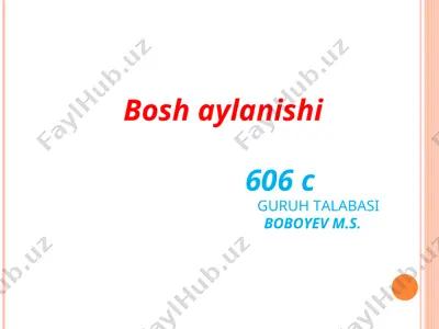 bosh aylanishi — PPT