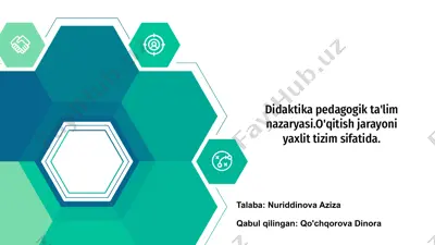didaktika pedagogik ta'lim nazaryasi — PPTX