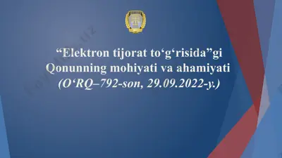 "elektron tijorat to‘g‘risida”gi qonun — PPT