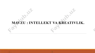 intellekt va kreativlik — PPTX
