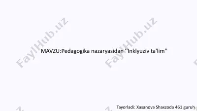 inklyuziv ta'lim — PPTX