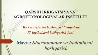 shartnomalar va hodimlarni boshqarish — PPTX