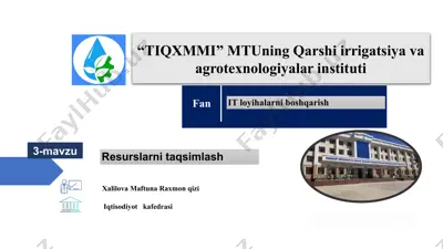 it loyihalarini boshqarish — PPTX