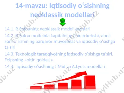 iqtisodiy о‘sishning neoklassik modellari — PPTX