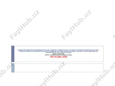 donvadon mahsulotlarini dastlabki ishlashtexnologiyasi — PPTX