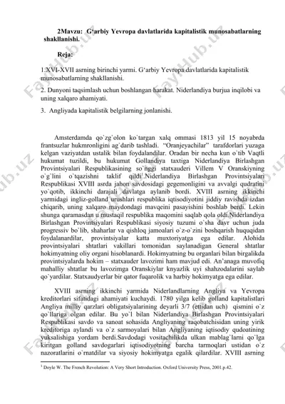 g‘arbiy yevropa davlatlarida kapitalistik munosabatlarning shakllanishi — DOCX
