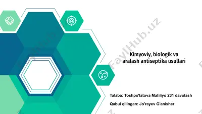 kimyoviy, biologik va aralash antiseptika usullari — PPTX