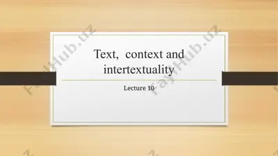 text, context and intertextuality — PPTX