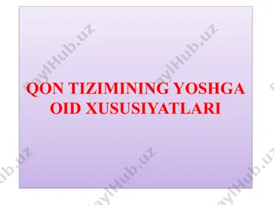 qon tizimining yoshga oid xususiyatlari — PPTX