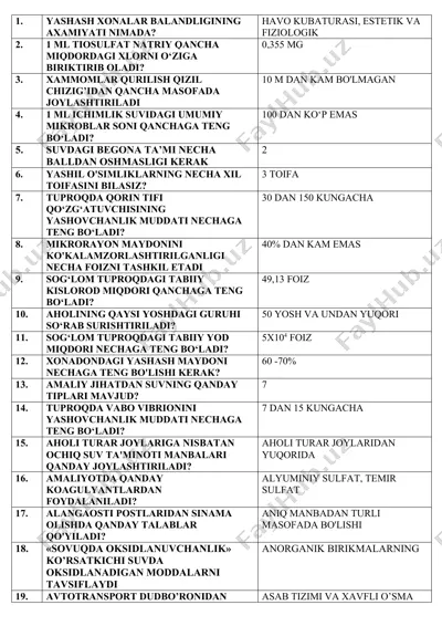 yashash xonalar balandligining axamiyati — DOCX