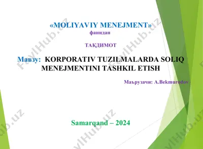moliyaviy menejment — PPT