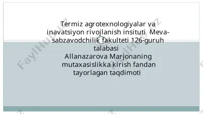 moyliurug‘larni saqlash va dastlabki qayta ishlash texnologiyasi — PPTX