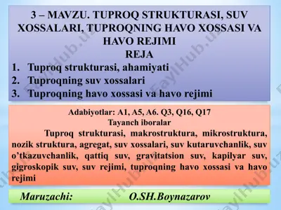 tuproqstrukturasi va havo xossalari — PPTX
