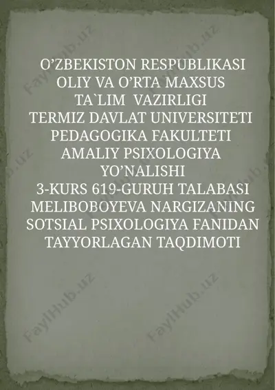 sotsial psixologiya fanidan ta'limot "umur yoshiga tayanish nazariyalari" — PPTX