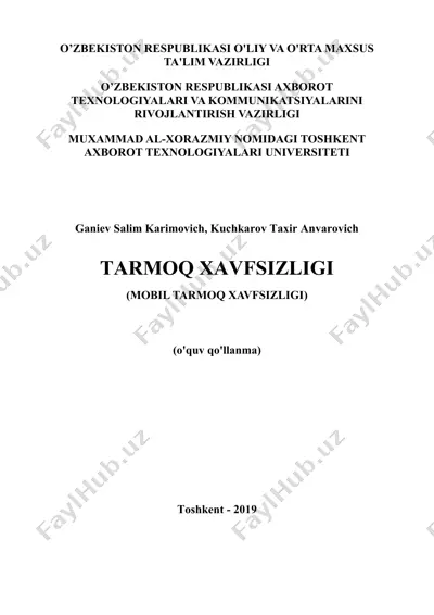 tarmoq xavfsizligi (mobil tarmoq xavfsizligi) — DOCX
