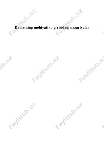 davlatning mohiyati to‘g‘risidagi nazariyalar — DOC