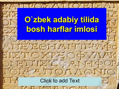 o‘zbek adabiy tilida bosh harflar imlosi — PPT