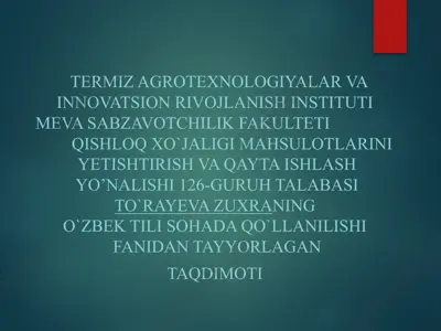 o’zbek til va adabiyoti ta’limi — PPTX
