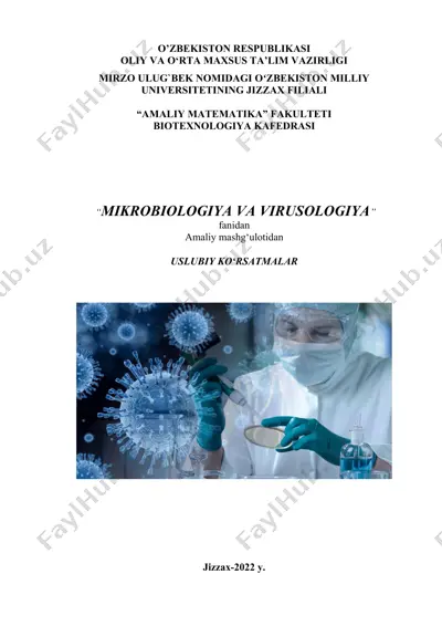 uslubiy ko‘rsatma "mikrobiologiya va virusologiya" — DOCX