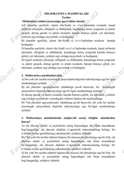 melioratsiya mashinalari — DOCX