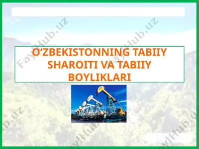 o‘zbekistonning tabiiy sharoiti va tabiiy boyliklari — PPTX