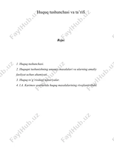 huquq tushunchasi va ta’rifi — DOC