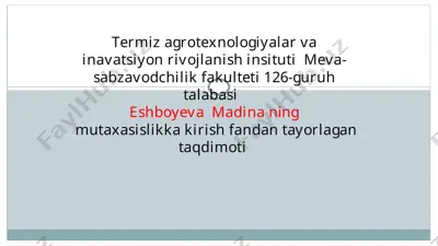 paxta sanoati — PPTX