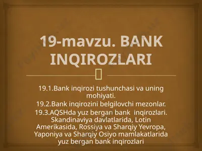 bank inqirozlari — PPTX