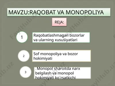 raqobat va monopoliya — PPTX