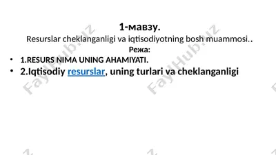 iqtisodiy resurslar — PPTX