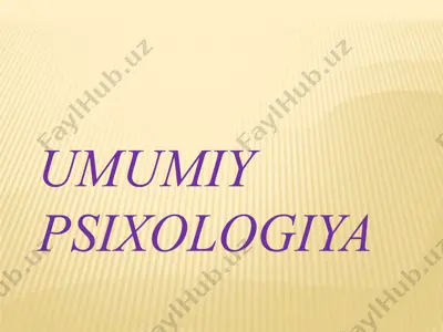 umumiy psixologiya — PPTX
