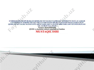 don mahsulotlarini dastlabki ishlashtexnologiyasi — PPTX