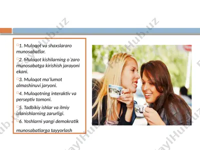 muloqot va shaxslararo munosabatlar — PPTX