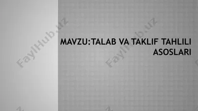 talab va taklif tahlili asoslari — PPTX