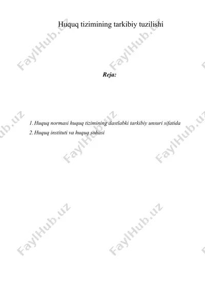 huquq tizimining tarkibiy tuzilishi — DOCX