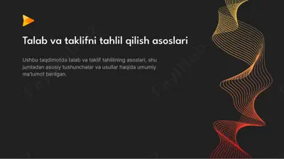 talab va taklifni tahlil qilish asoslari — PPTX