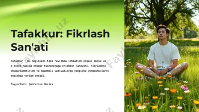 tafakkur: fikrlash san'ati — PPTX